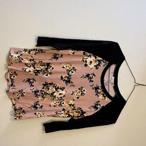 Down East Floral Baseball T style Shirt